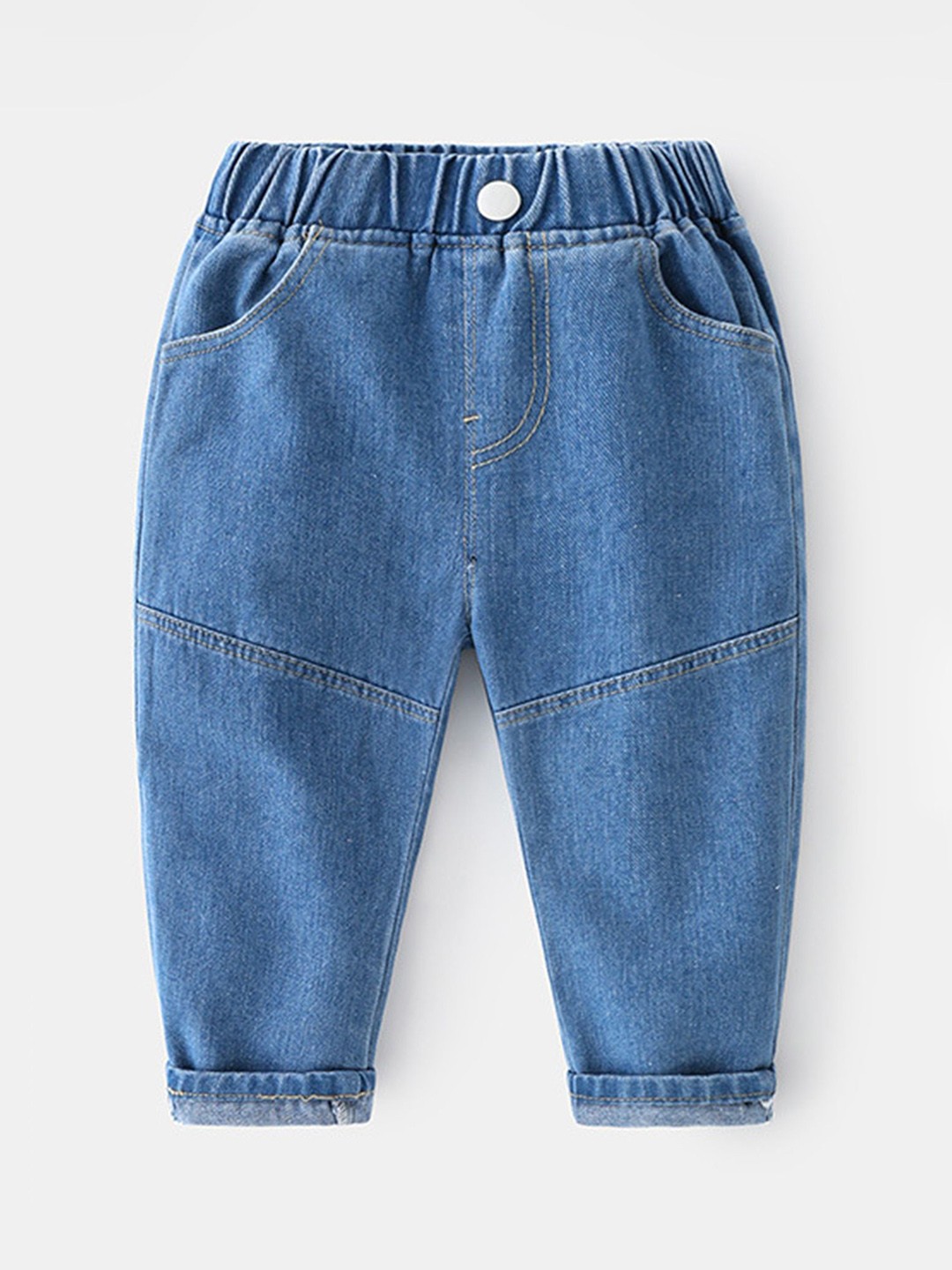

LULU & SKY Boys Tapered Fit High-Rise Light Fade Jeans, Blue