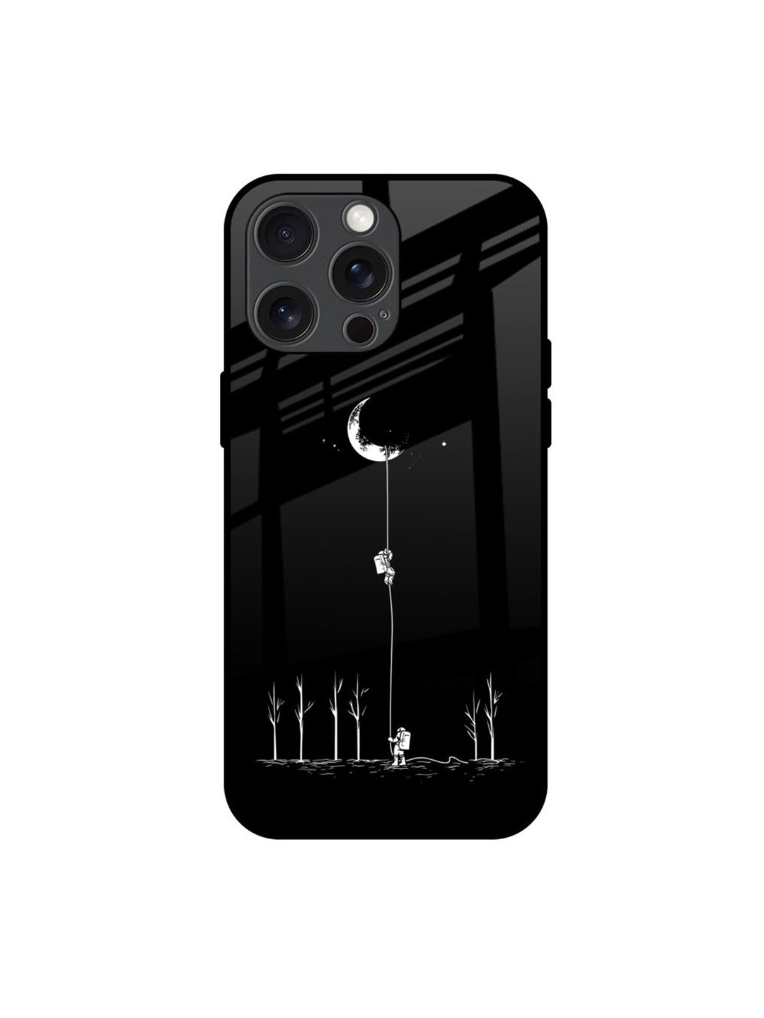 

QRIOH Quirky Printed iPhone 15 Pro Max Back Case Mobile Accessories, Black
