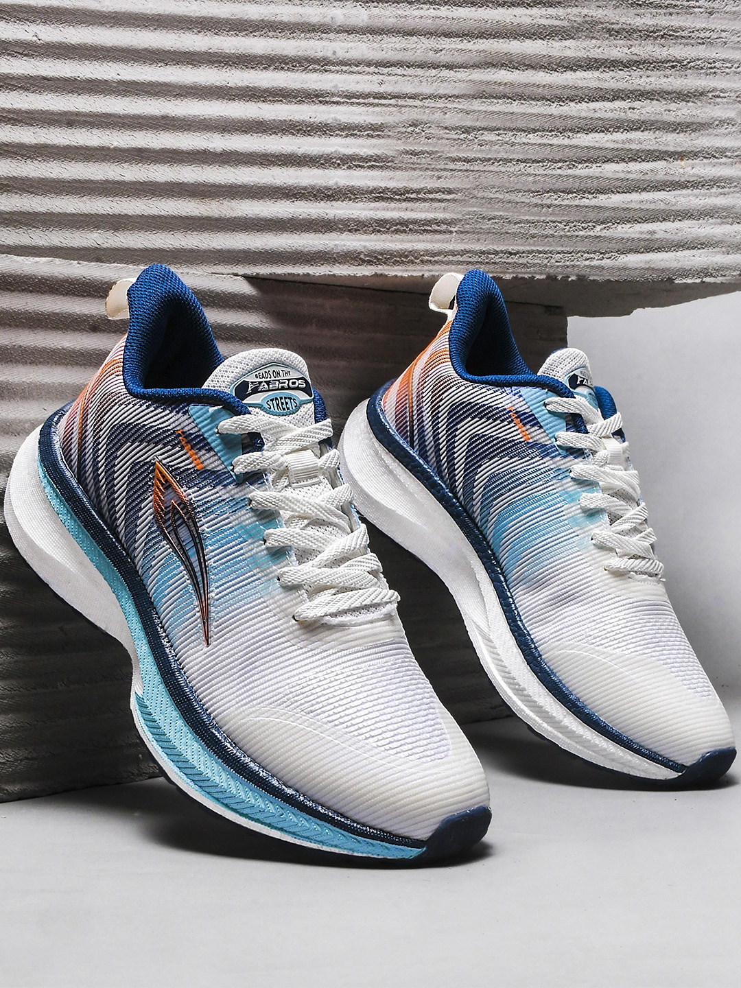 

ABROS Men Mesh Running Shoes, Off white