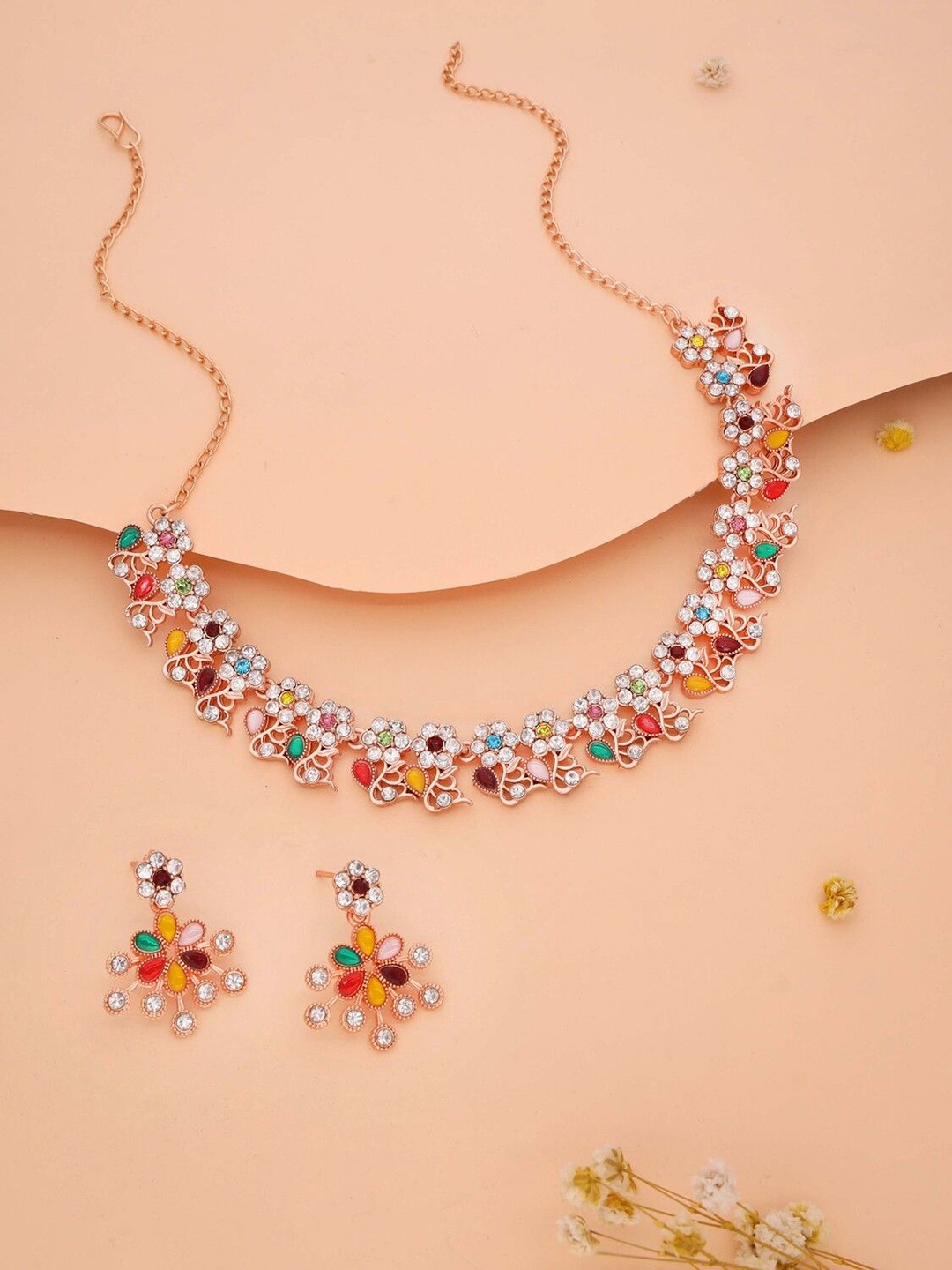 

Anouk Gold-Plated Artificial Stones And Beads Necklace And Earrings