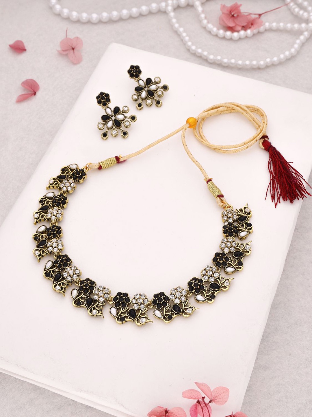 

Lyriss Gold-Plated American Diamond Studded Jewellery Set