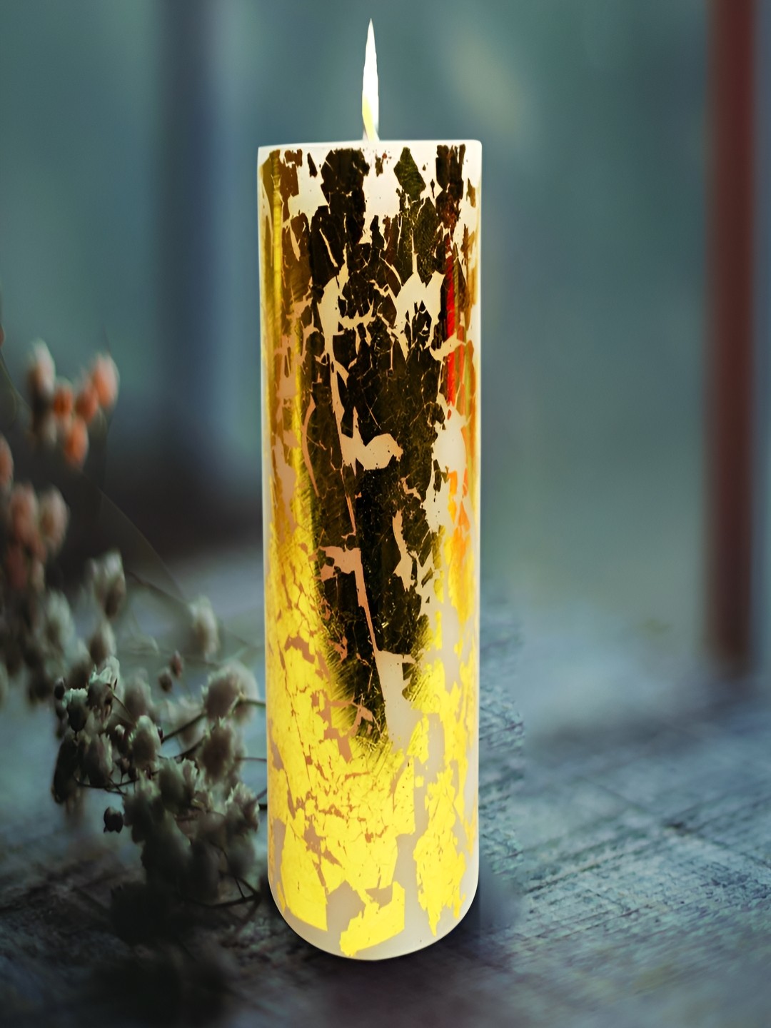 

PROKART Black & Yellow 1 pieces Pillar Candle