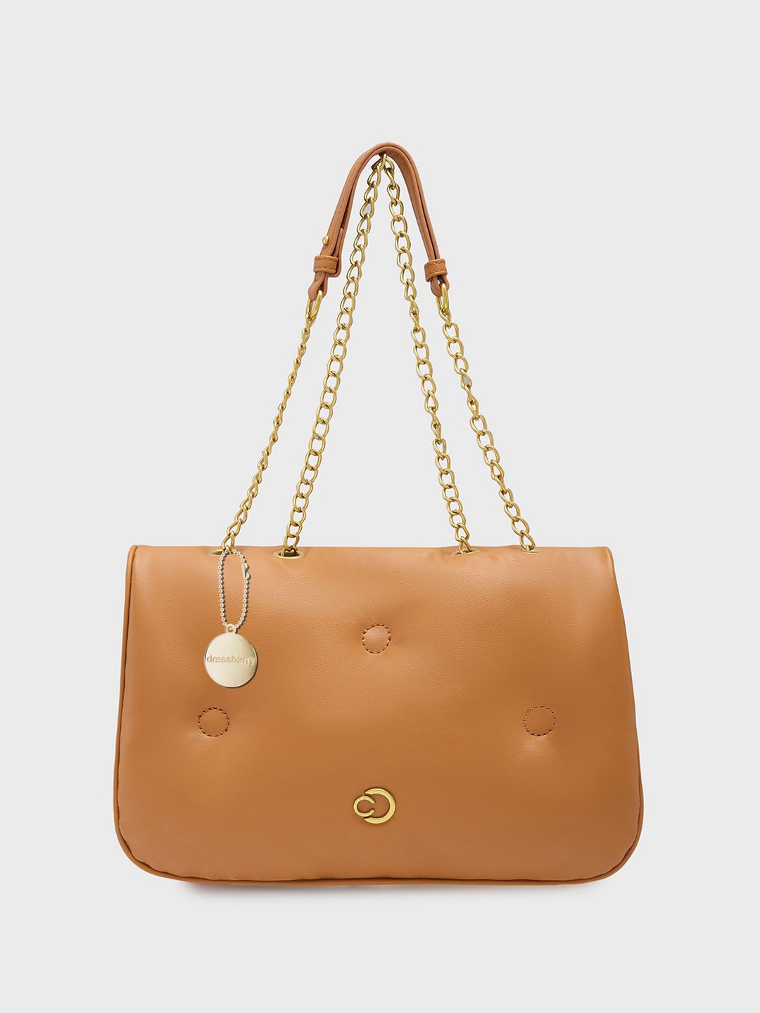 

DressBerry X CAPRESE Structured Sling Bag, Tan