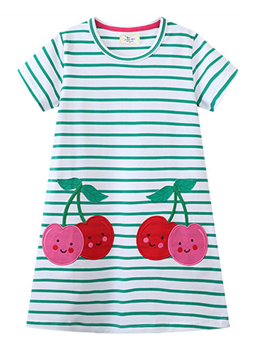 

LULU & SKY Girls Striped Nightdress, White