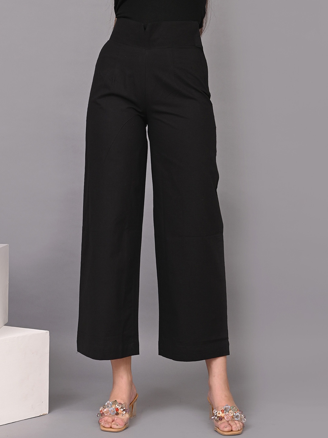 

VYMO Women High-Rise Culottes Trousers, Black