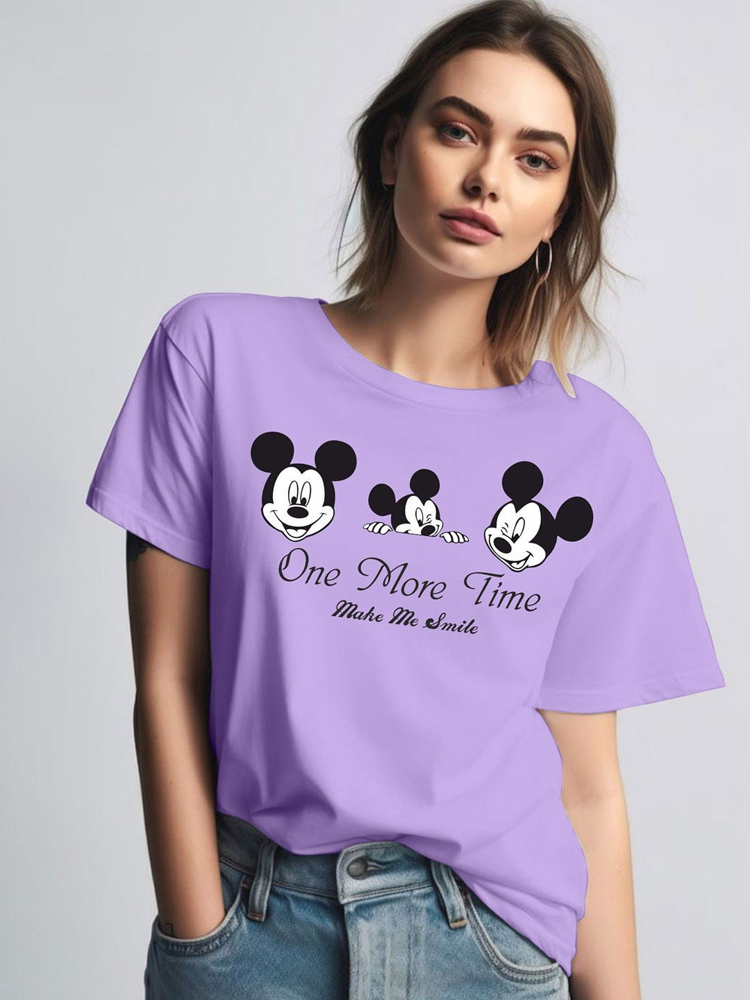 

Moda Rapido Women Printed Round Neck Tshirt, Purple