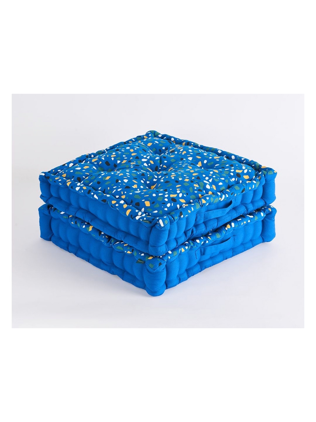 

SKANDA FAB 2Pc Blue & White Printed Pure Cotton Floor Cushions