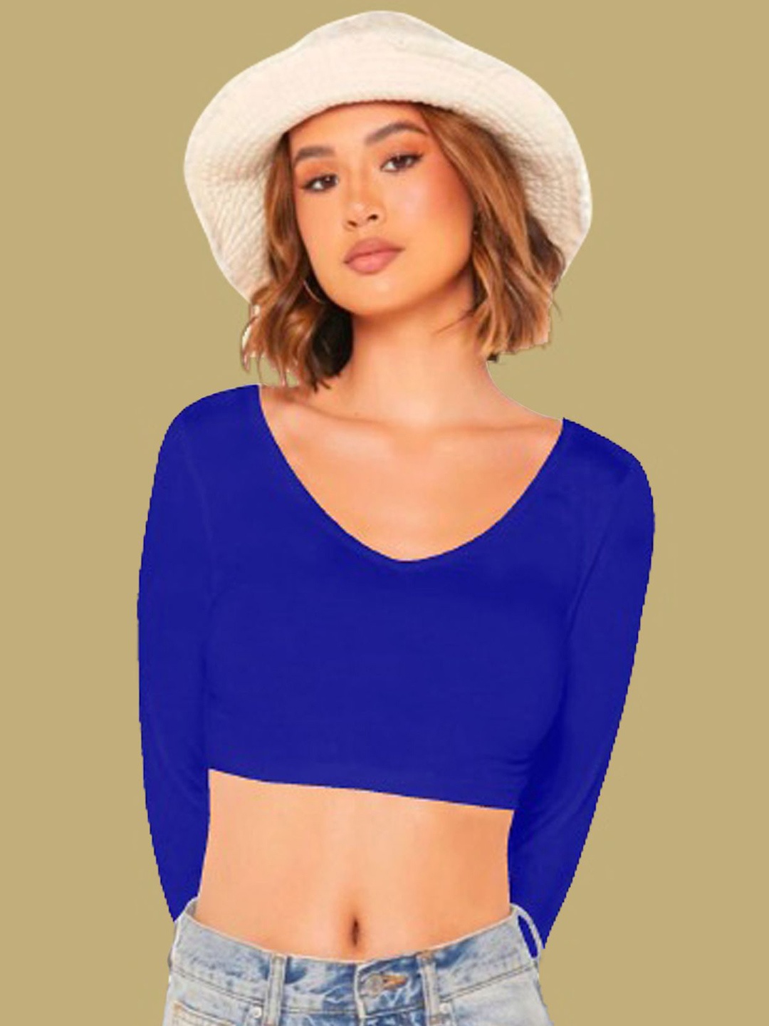 

Dream Beauty Fashion Women Fitted Crop Top, Blue