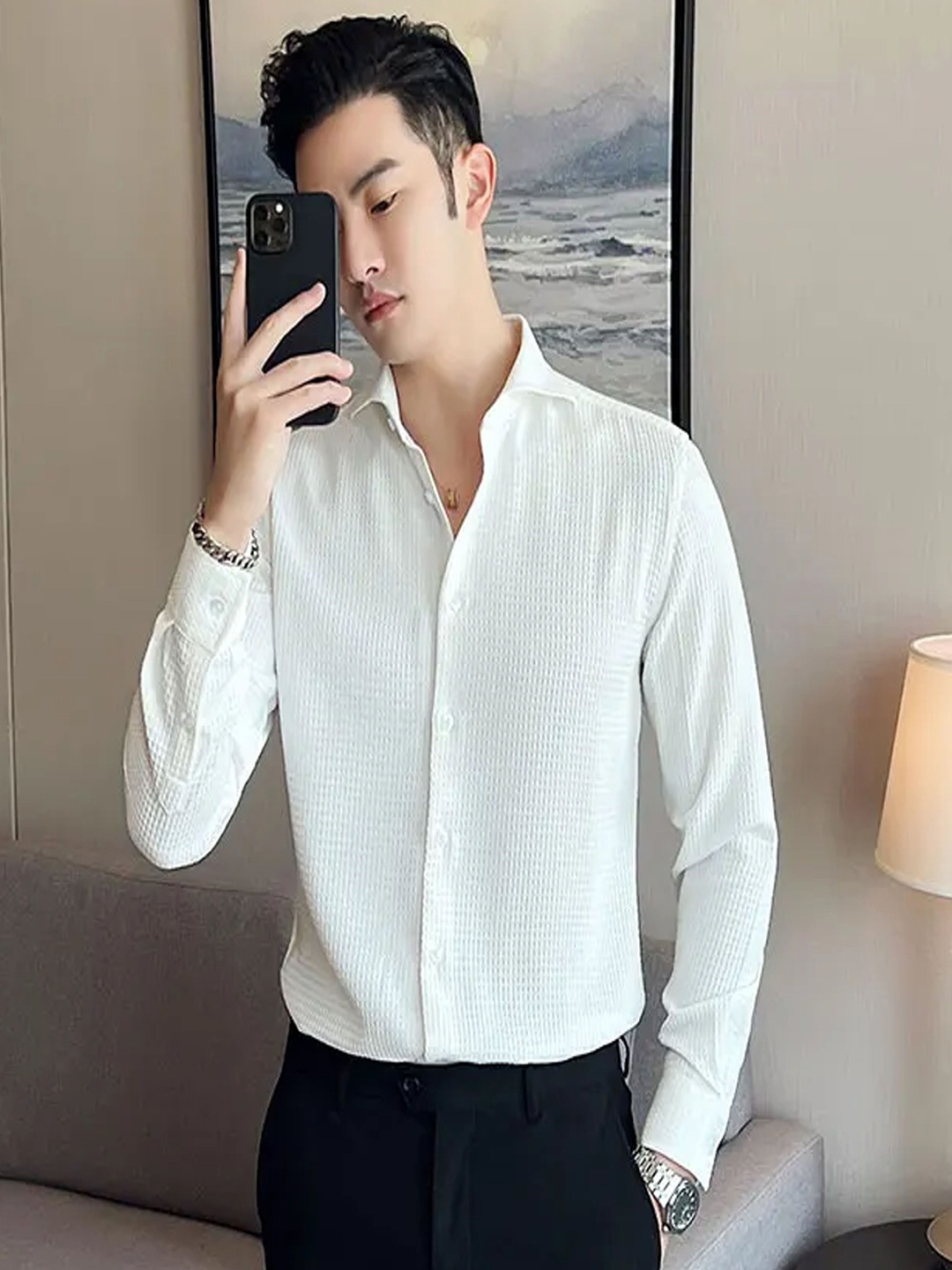 

Fashion2wear Men Premium Opaque Casual Shirt, White