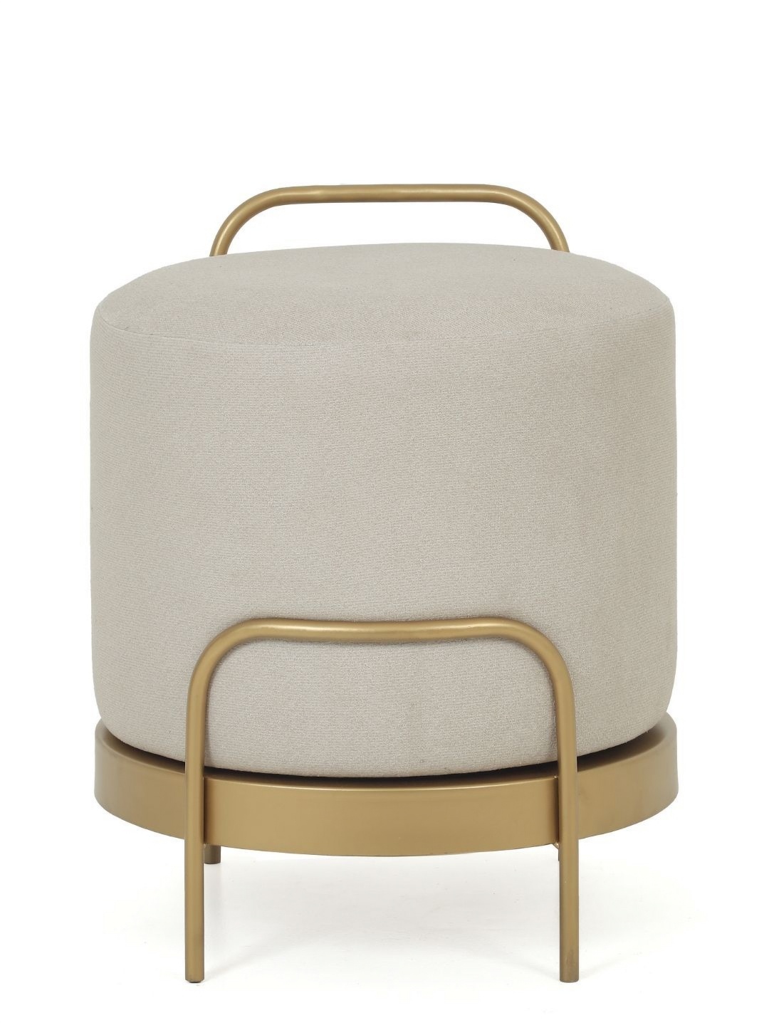 

Blck Homes Off White & Gold-Toned Cassius Pouffe Cylindrical Ottoman