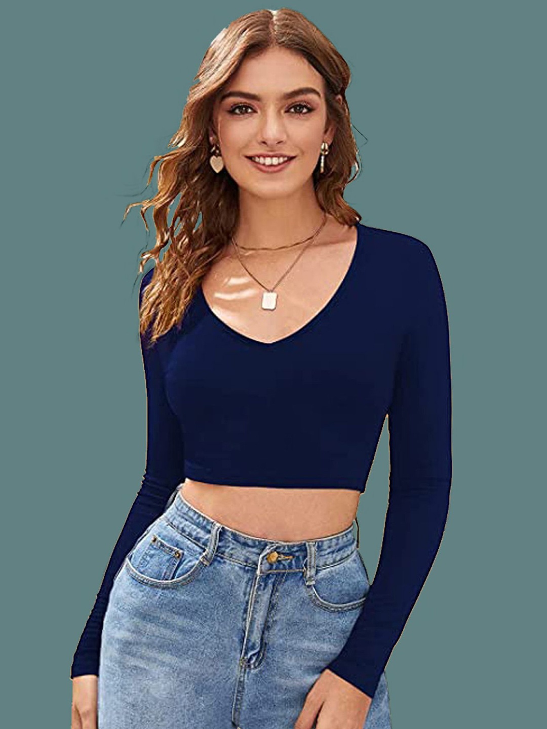 

Dream Beauty Fashion Women Fitted Crop Top, Navy blue