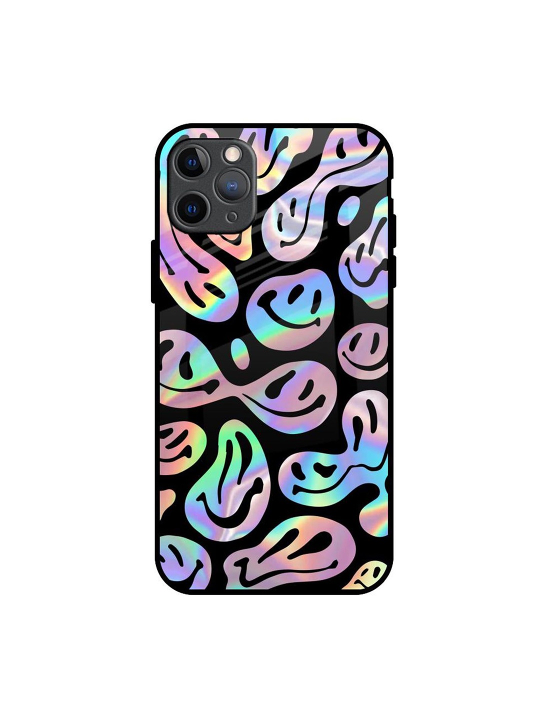 

QRIOH Acid Smile Printed iPhone 11 Pro Max Back Case, Black