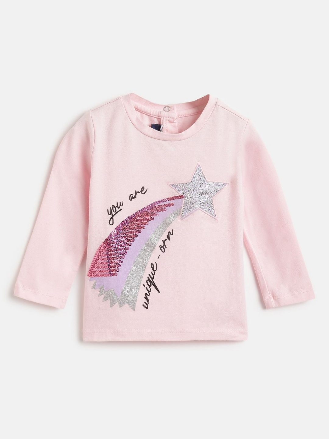 

Chicco Girls Graphic Printed Round Neck Cotton T-shirt, Pink