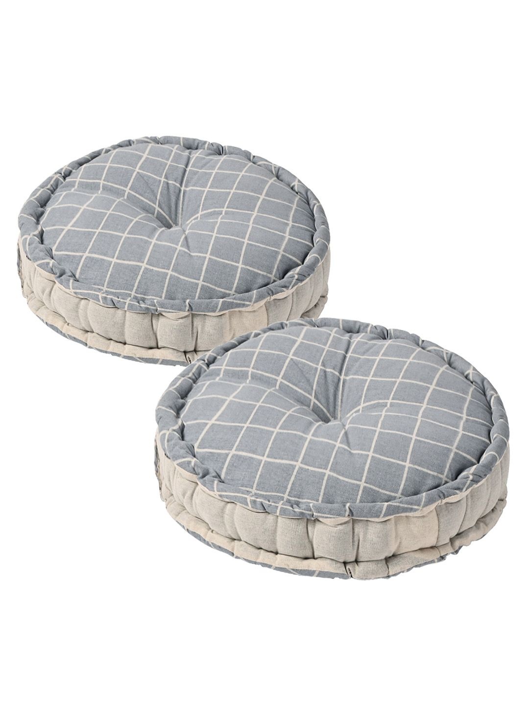 

Kuber Industries Grey 2 Pieces Printed Sitting Chair Cushion Pads