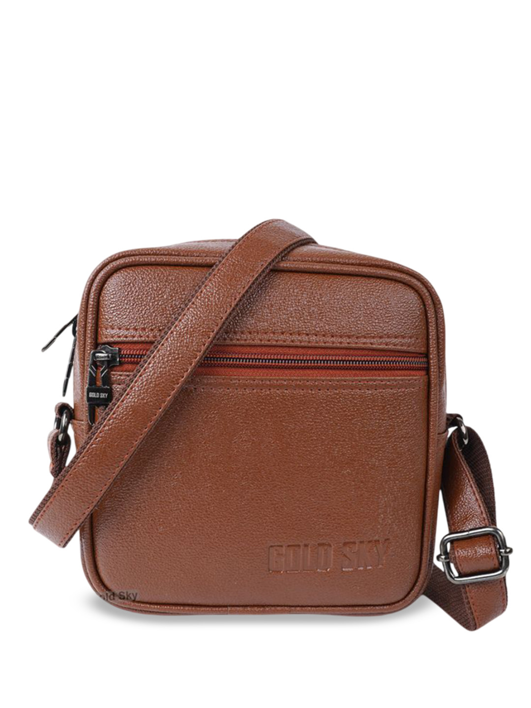 

GOLD SKY Textured Sling Bag, Tan