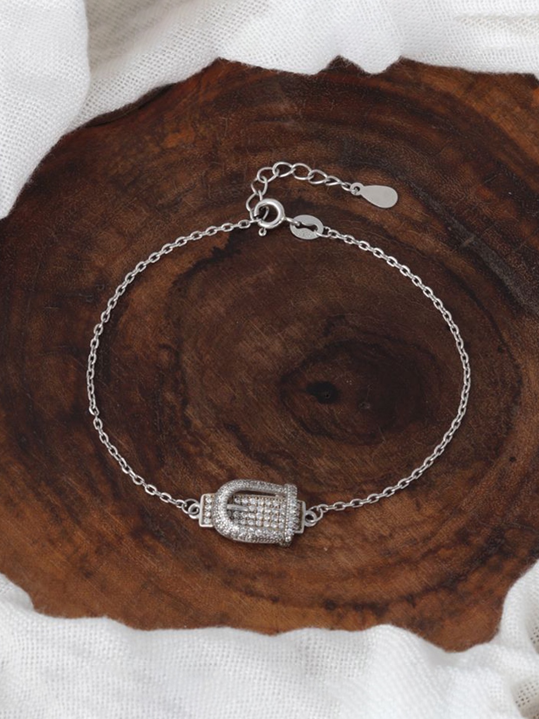 

Tuanz Silver Jewelry Women Sterling Silver Rhodium-Plated Link Bracelet