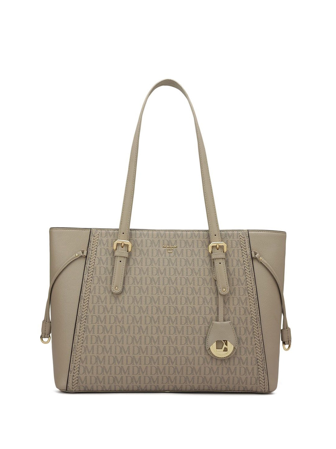 

Da Milano Textured Leather Swagger Tote Bag, White