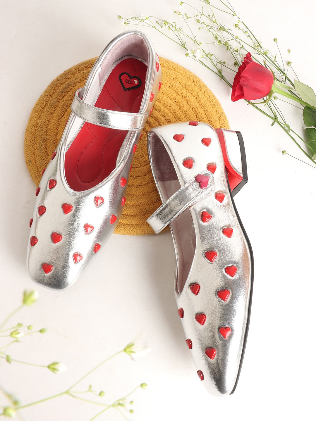 

THE WHITE POLE Stylish Trending Block Heels Mule Bellies Sandal For Womens And Girls, Silver