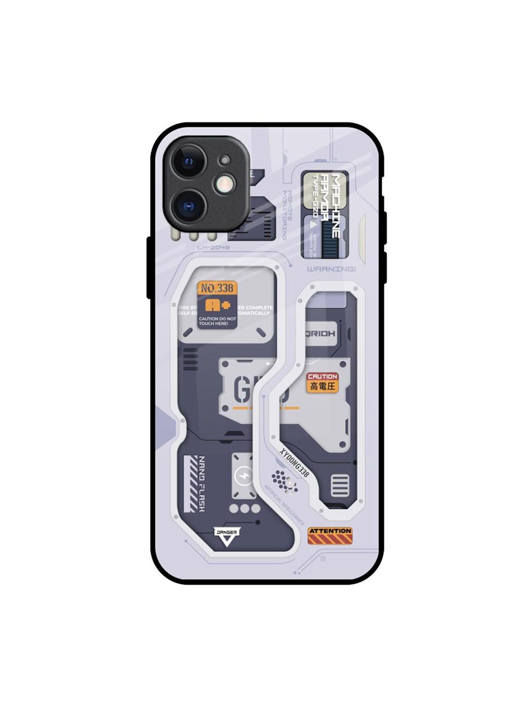 

QRIOH Tech Savvy Printed iPhone 11 Back Case, Grey