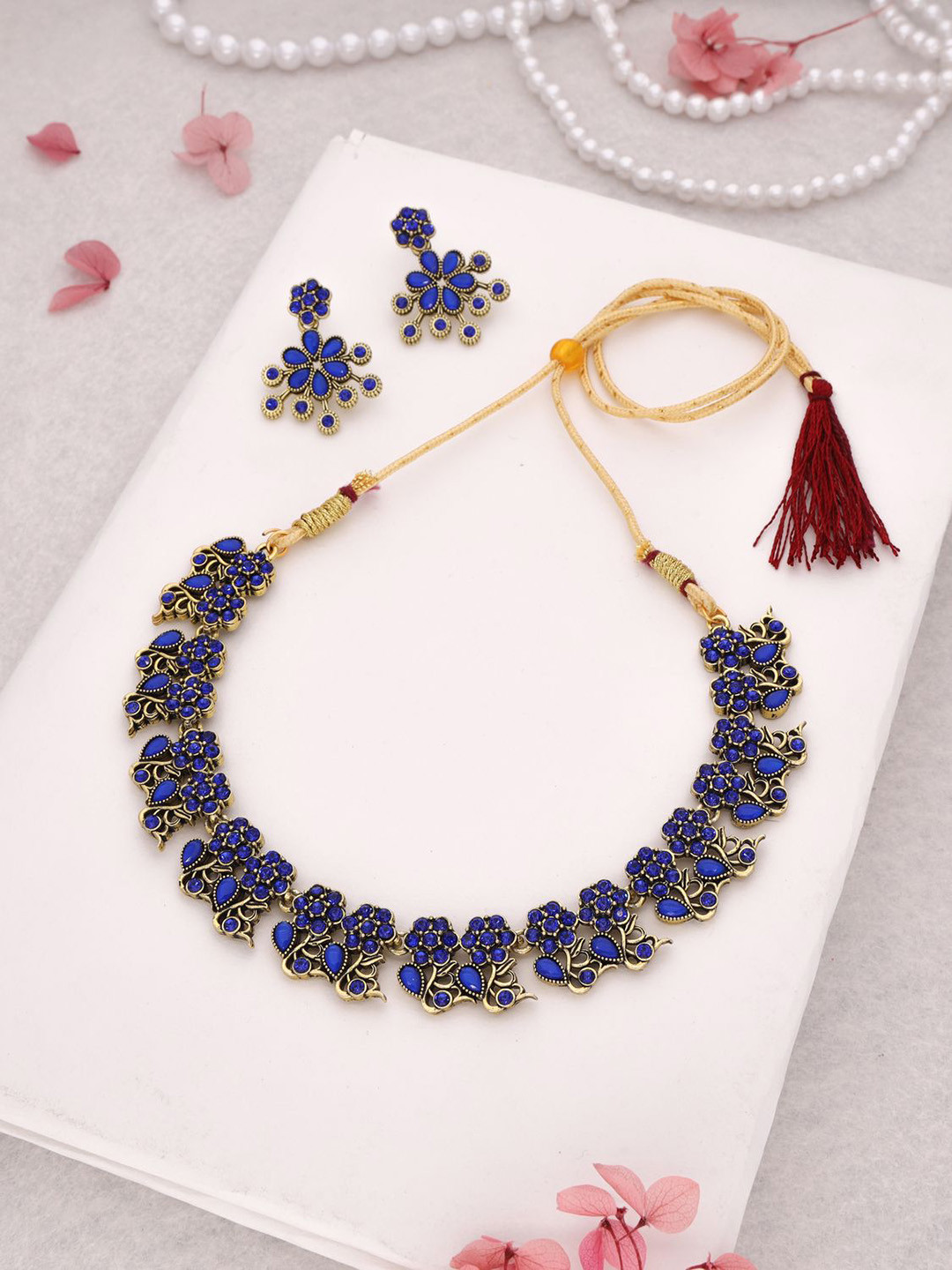 

Lyriss Gold-Plated American Diamond Studded Jewellery Set