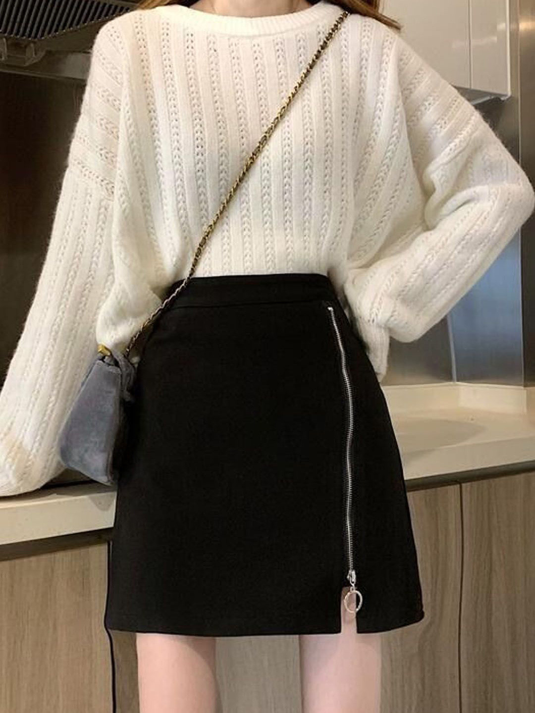 

StyleCast Straight Mini Skirt, Black