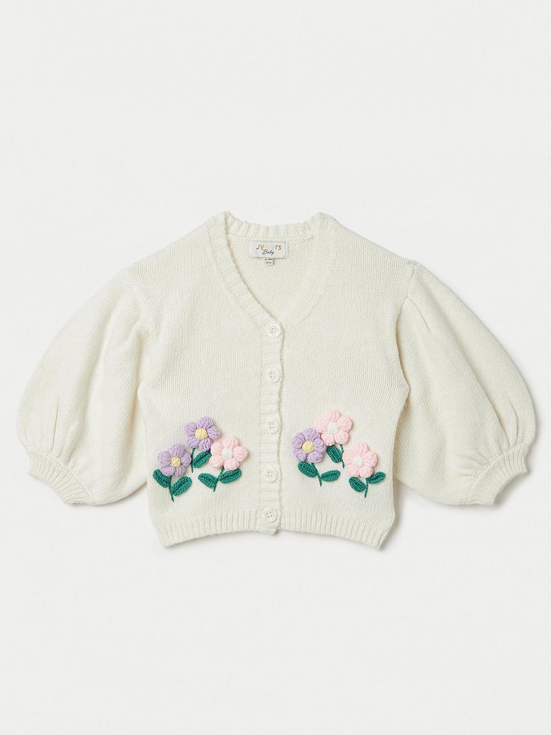 

Juniors by Babyshop Girls Floral Embroidered Cardigan, White