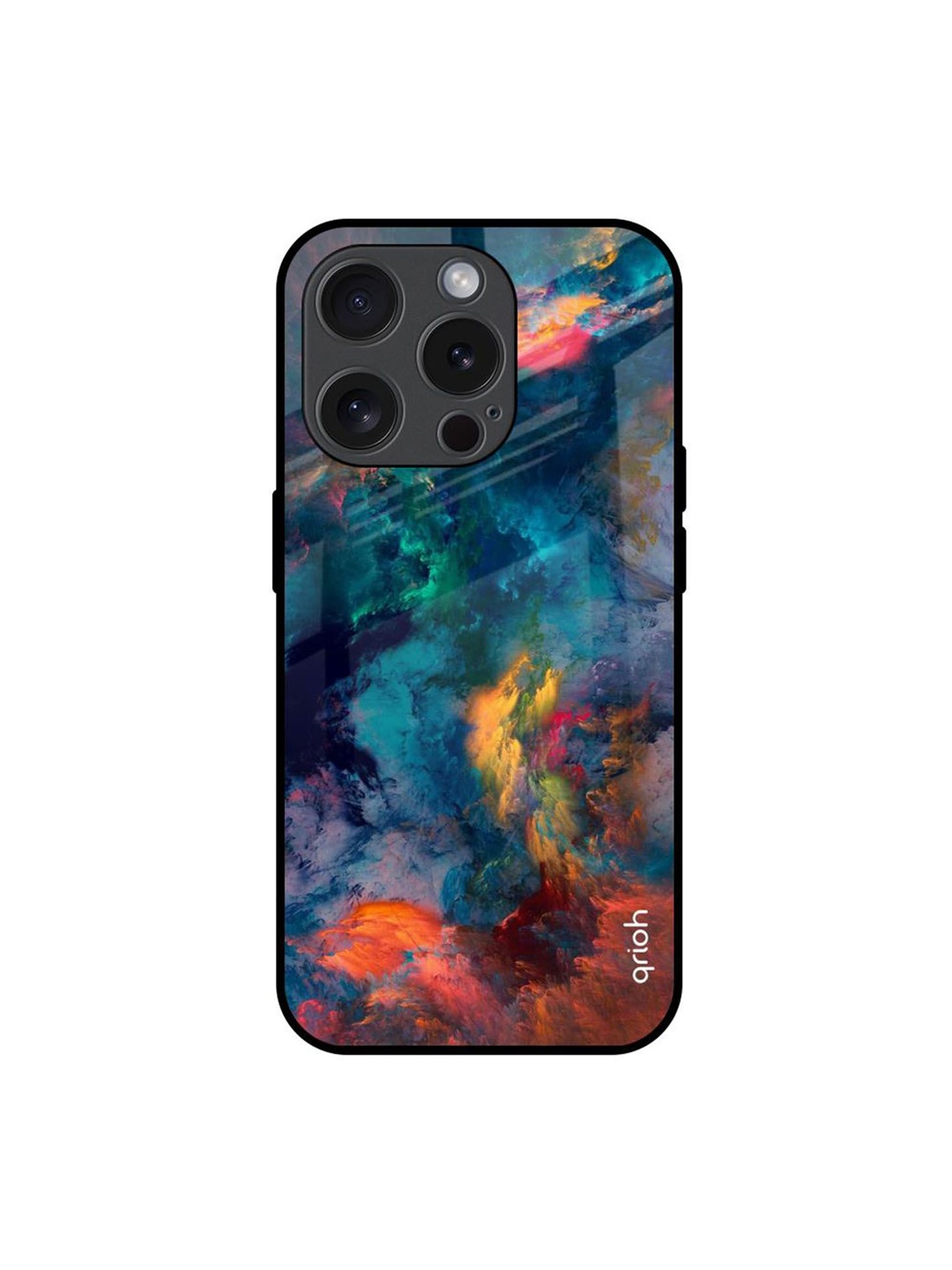 

QRIOH Quirky Printed iPhone 15 Pro Back Case Mobile Accessories, Black