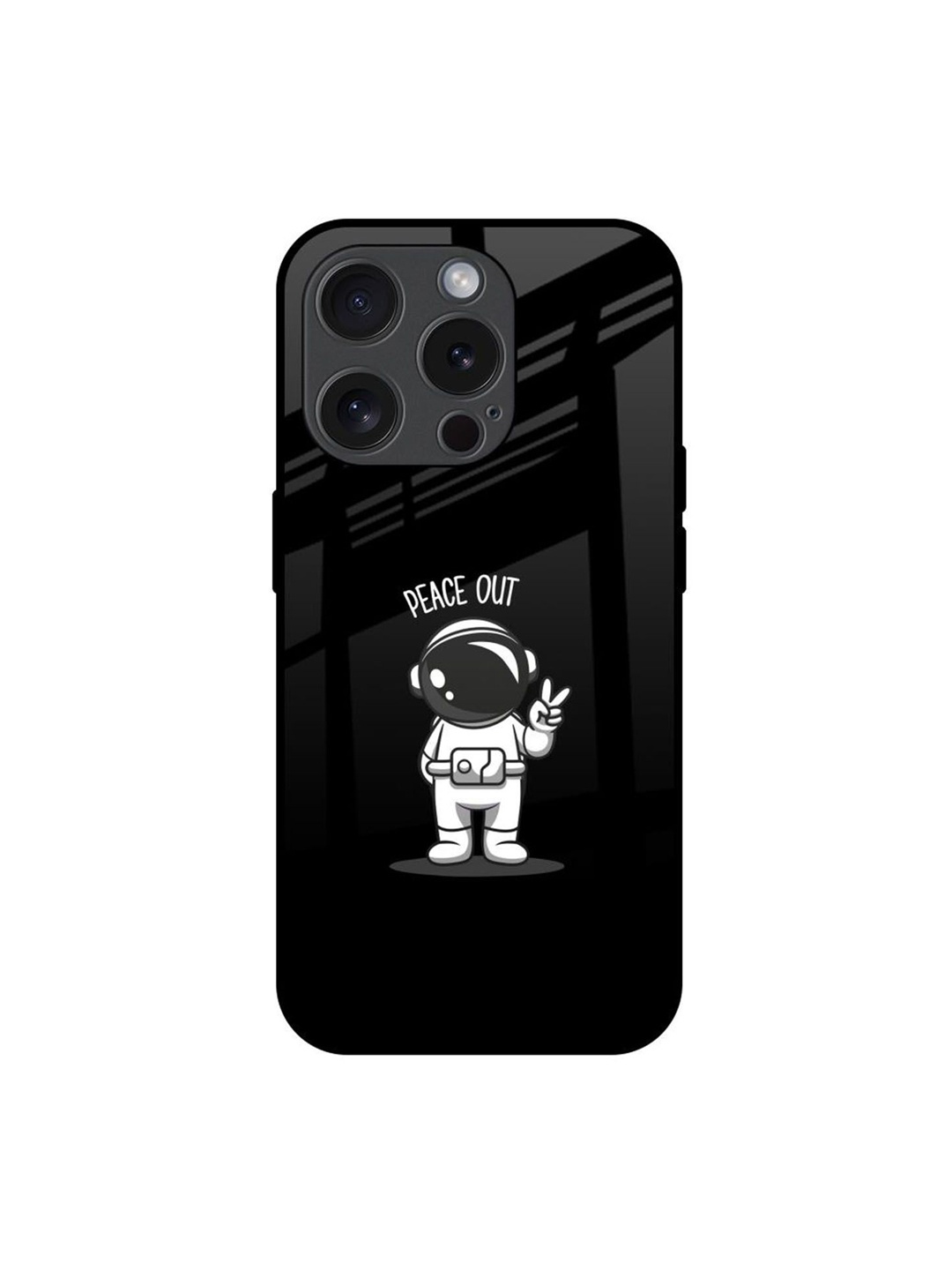 

QRIOH Quirky Printed iPhone 15 Pro Back Case Mobile Accessories, Black