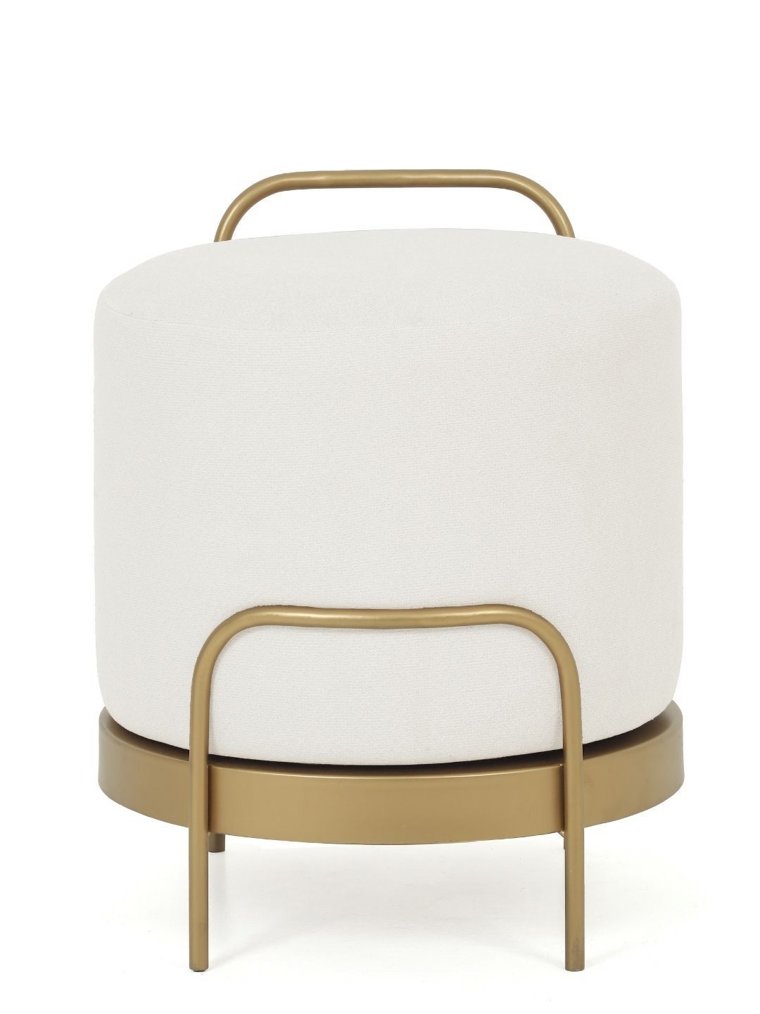 

Blck Homes White & Gold-Toned Cassius Pouffe Cylindrical Ottoman