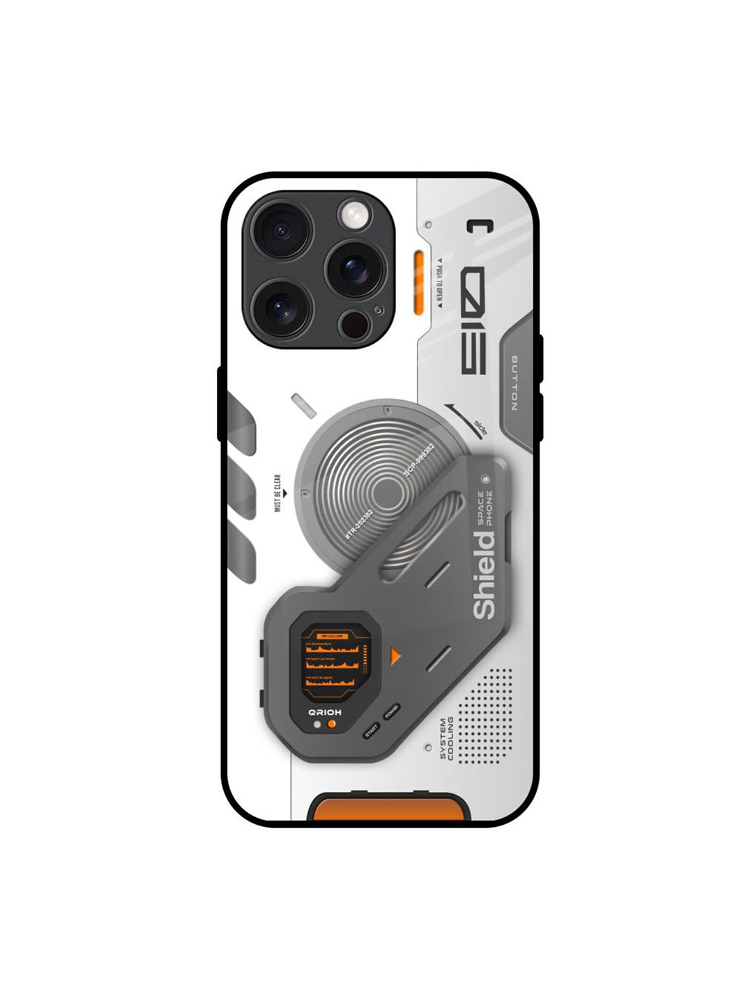 

QRIOH Liberty Cyber Printed iPhone 15 Pro Max Back Case, White