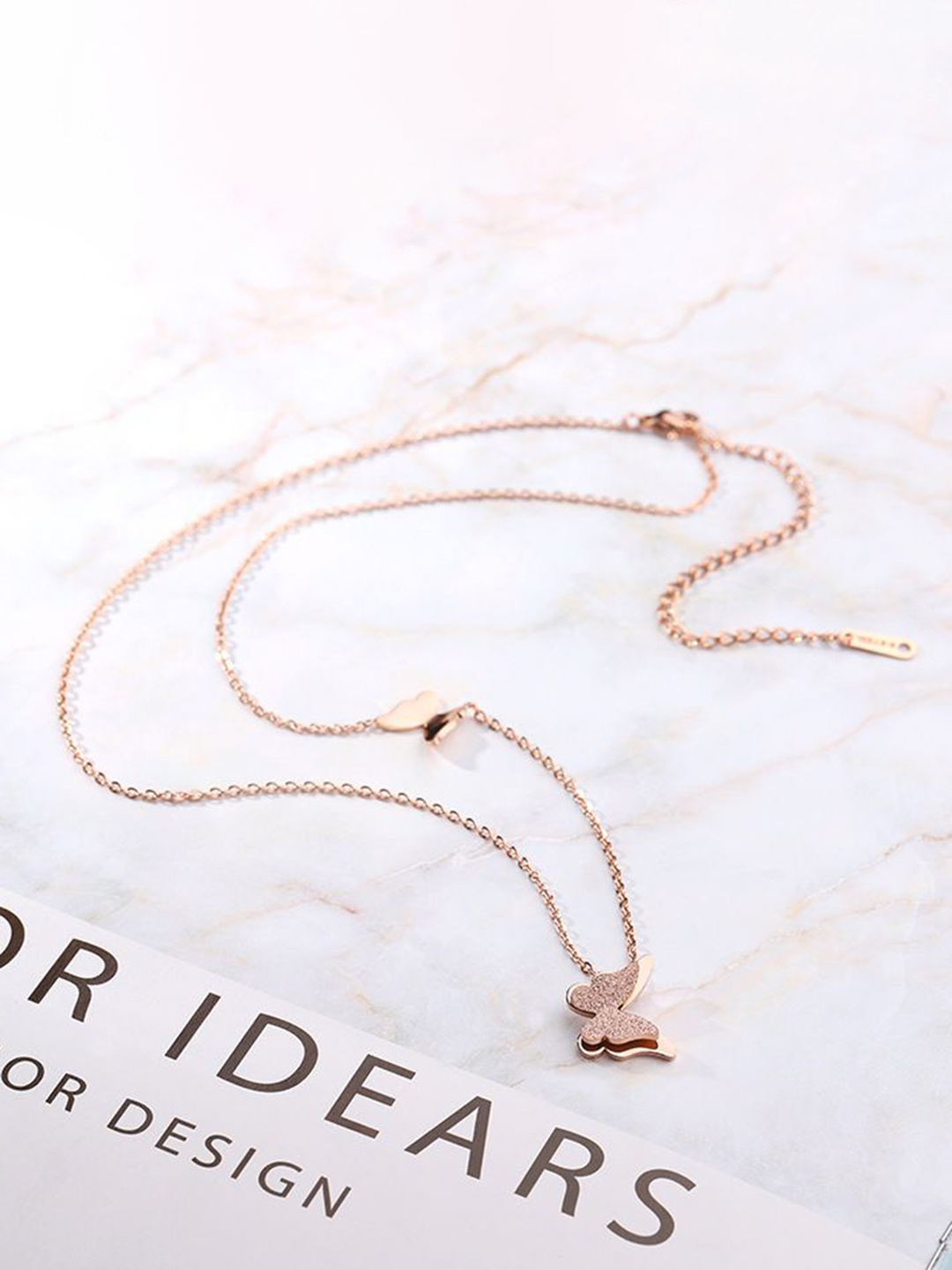 

MEENAZ Rose Gold-Plated Heart Shaped Pendants With Chains