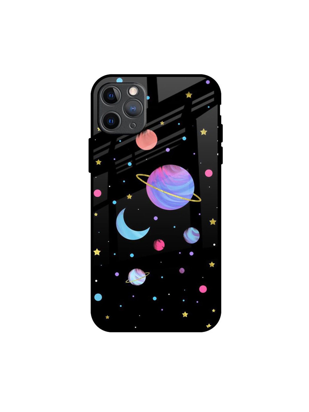

QRIOH Planet Play Printed iPhone 11 Pro Max Back Case, Black