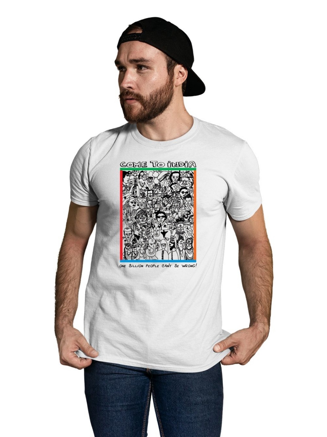 

Tantra Men Graphic Printed Round Neck Cotton T-shirt, White