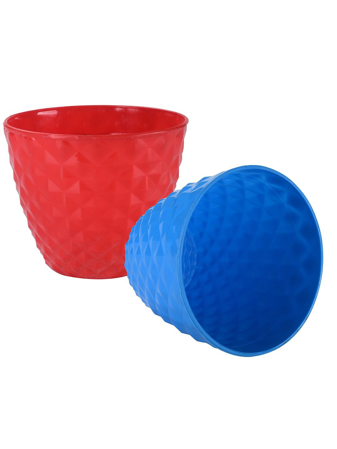 

Kuber Industries Red & Blue 2 Pieces Textured Planters