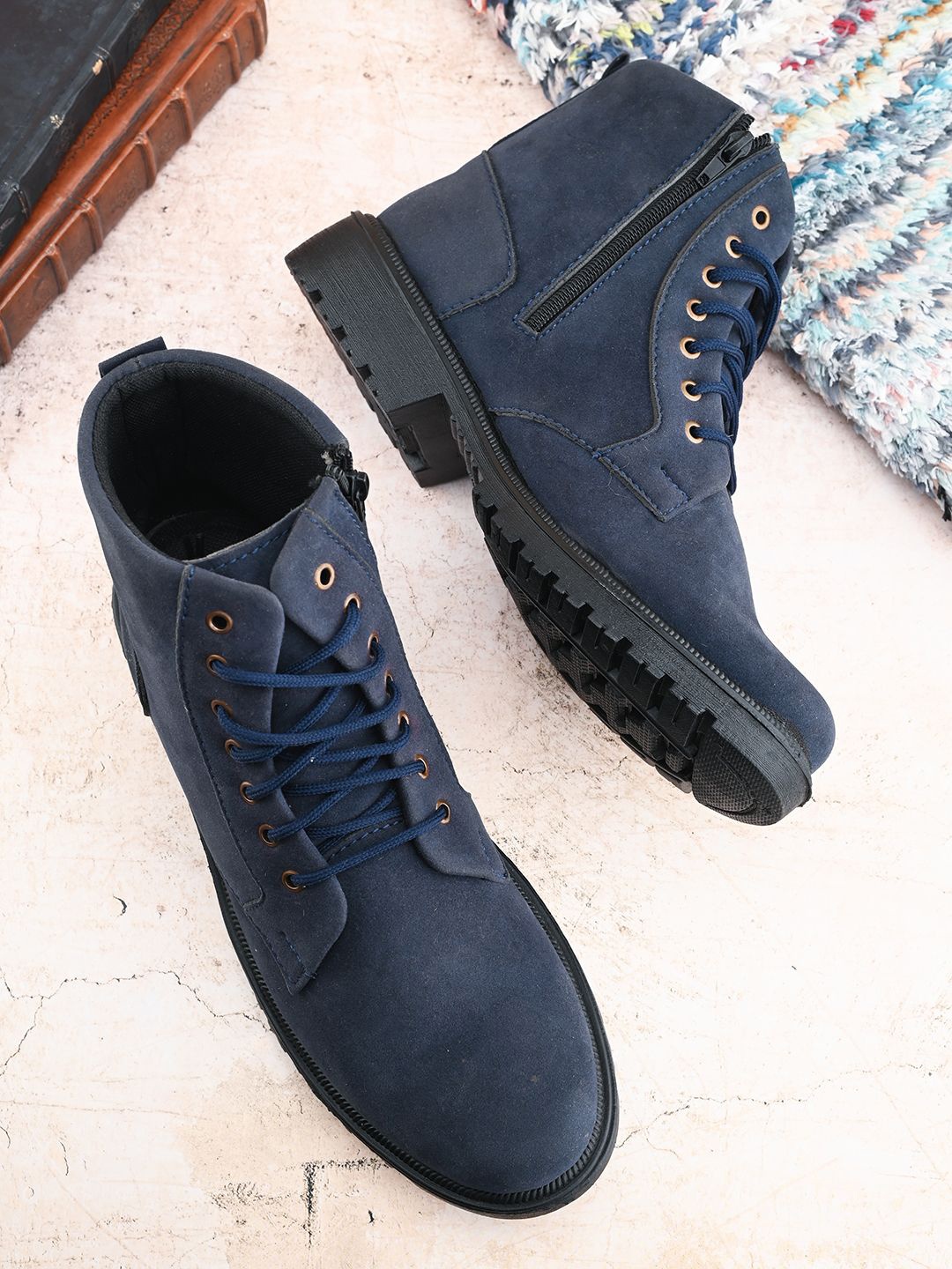 

Killer Men Lace Up High Top Boots, Blue