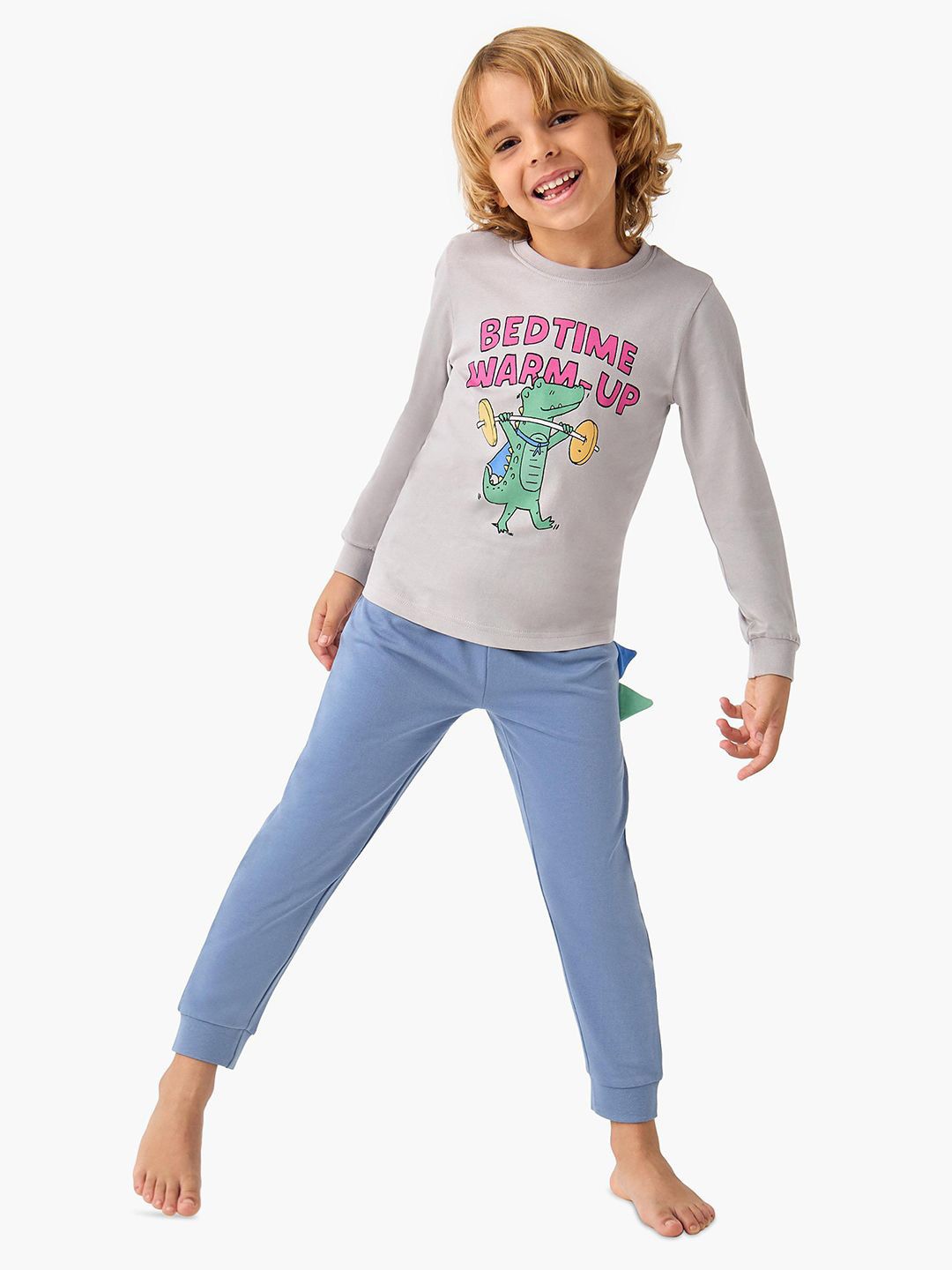 

Juniors by Babyshop Boys Printed Night suit, Grey