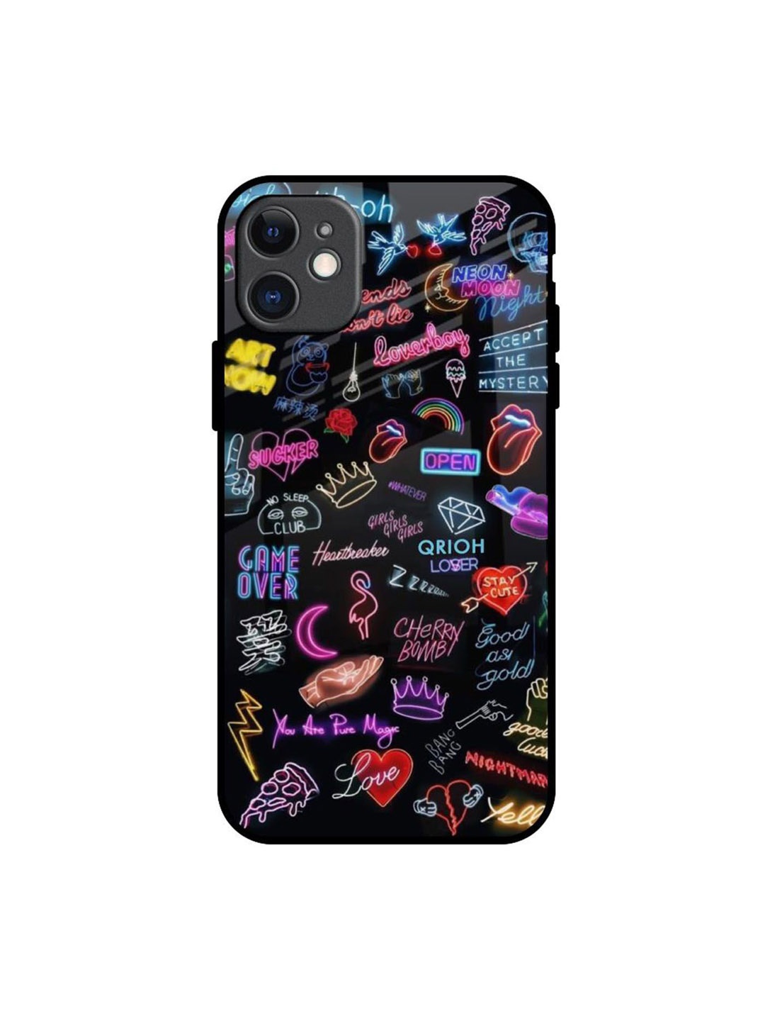 

QRIOH Accept The Mystery Printed iPhone 11 Back Case, Black