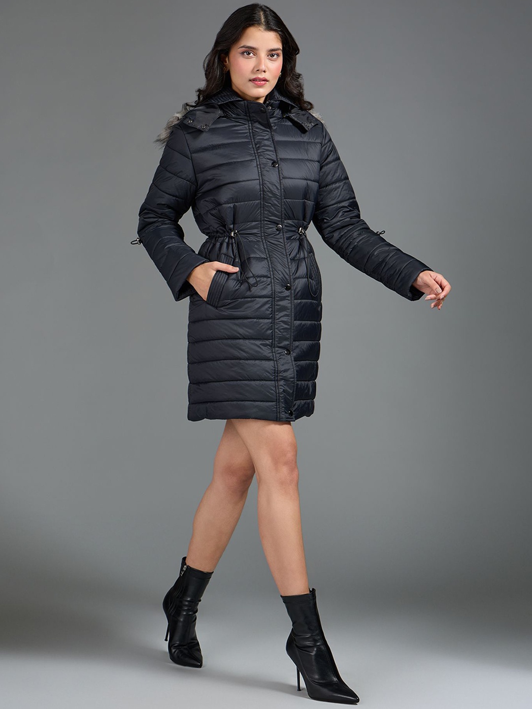 

20Dresses Women Longline Puffer Jacket, Black