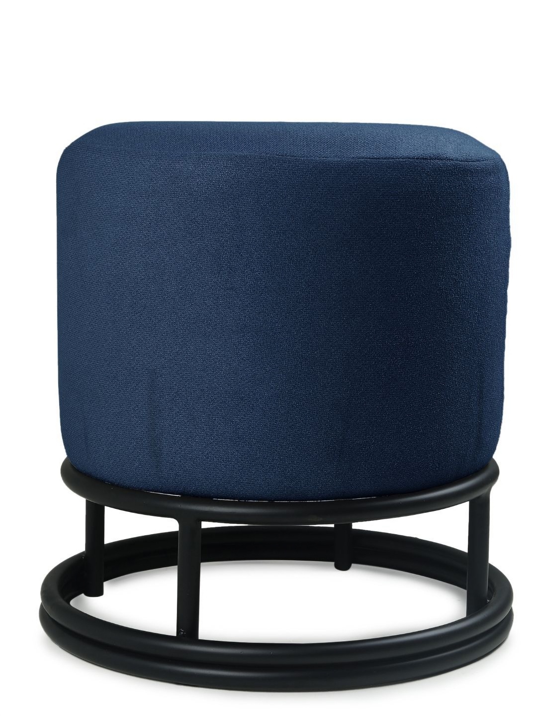 

Blck Homes Blue & Black Cotton Cylindrical Without Storage Lucas Pouffe Ottoman