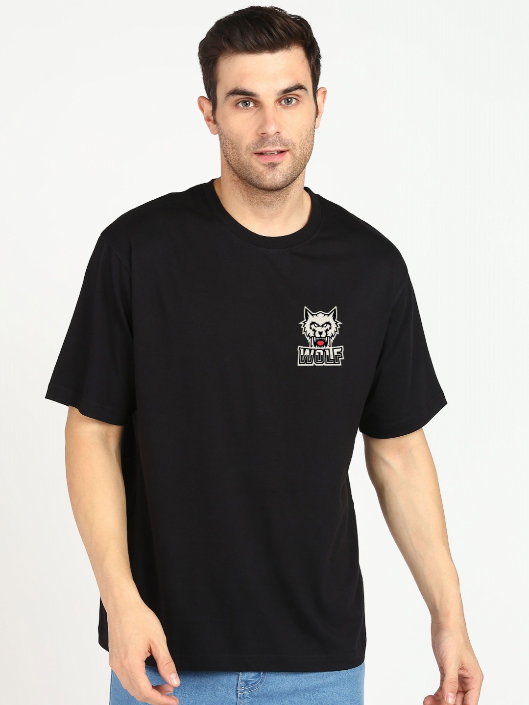

Moda Rapido Men Graphic Printed Round Neck Cotton Relaxed Fit T-shirt, Black