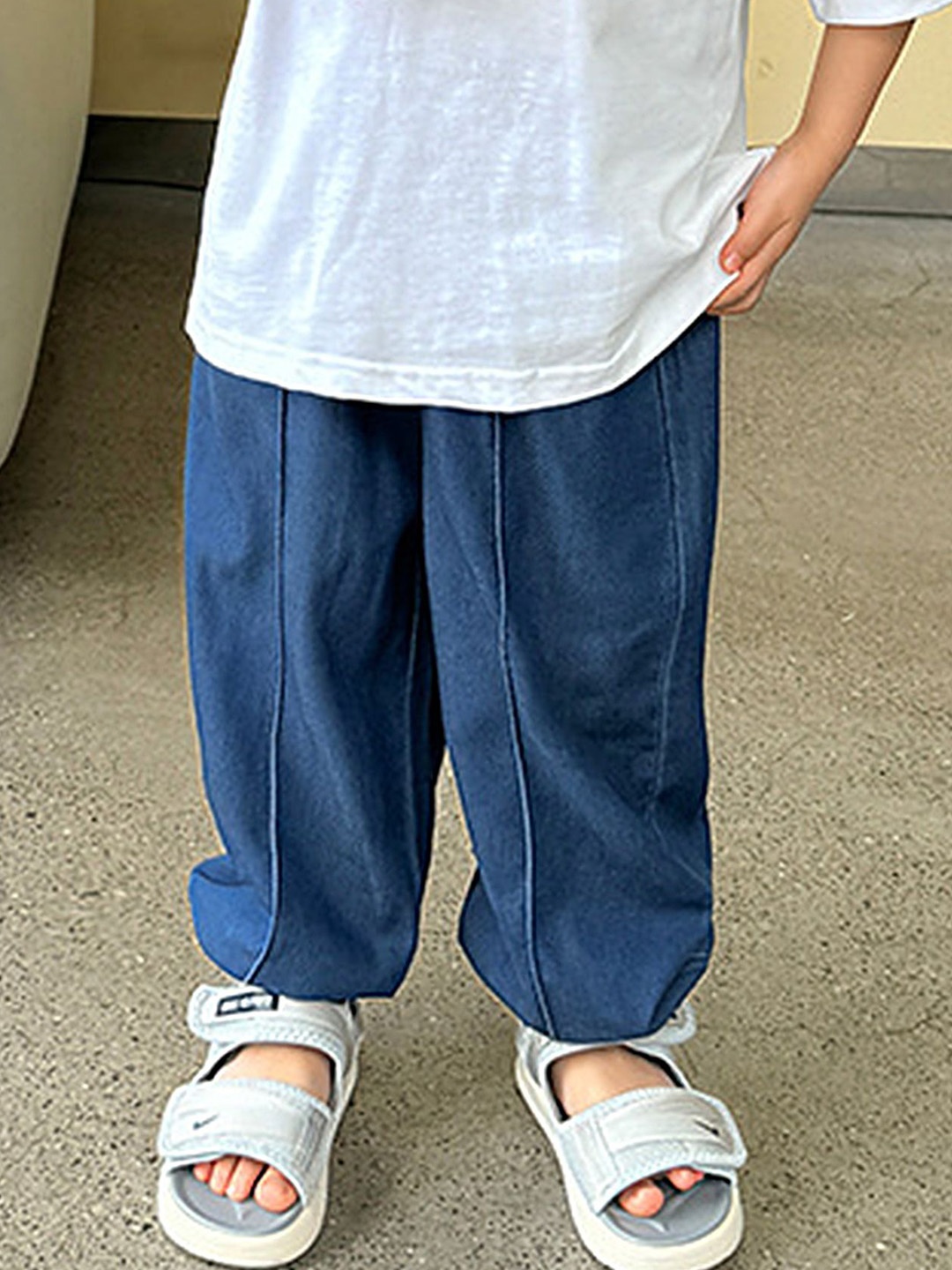 

LULU & SKY Boys Loose Fit Pleated Trousers, Blue