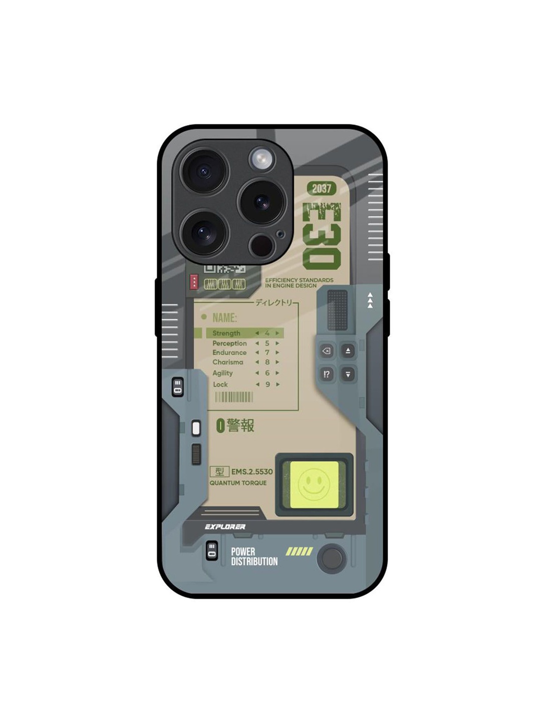 

QRIOH Typography Printed iPhone 15 Pro Back Case Mobile Accessories, Grey
