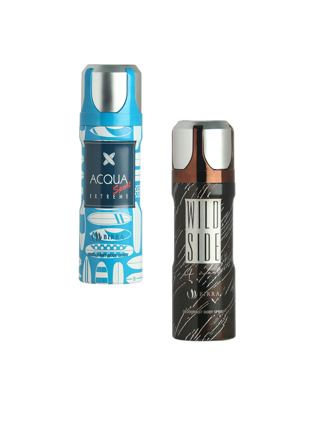

BIRRA Set Of 2 Acqua Sport Extreme & Wild Side Deodorant Body Spray - 200 ml Each, Blue