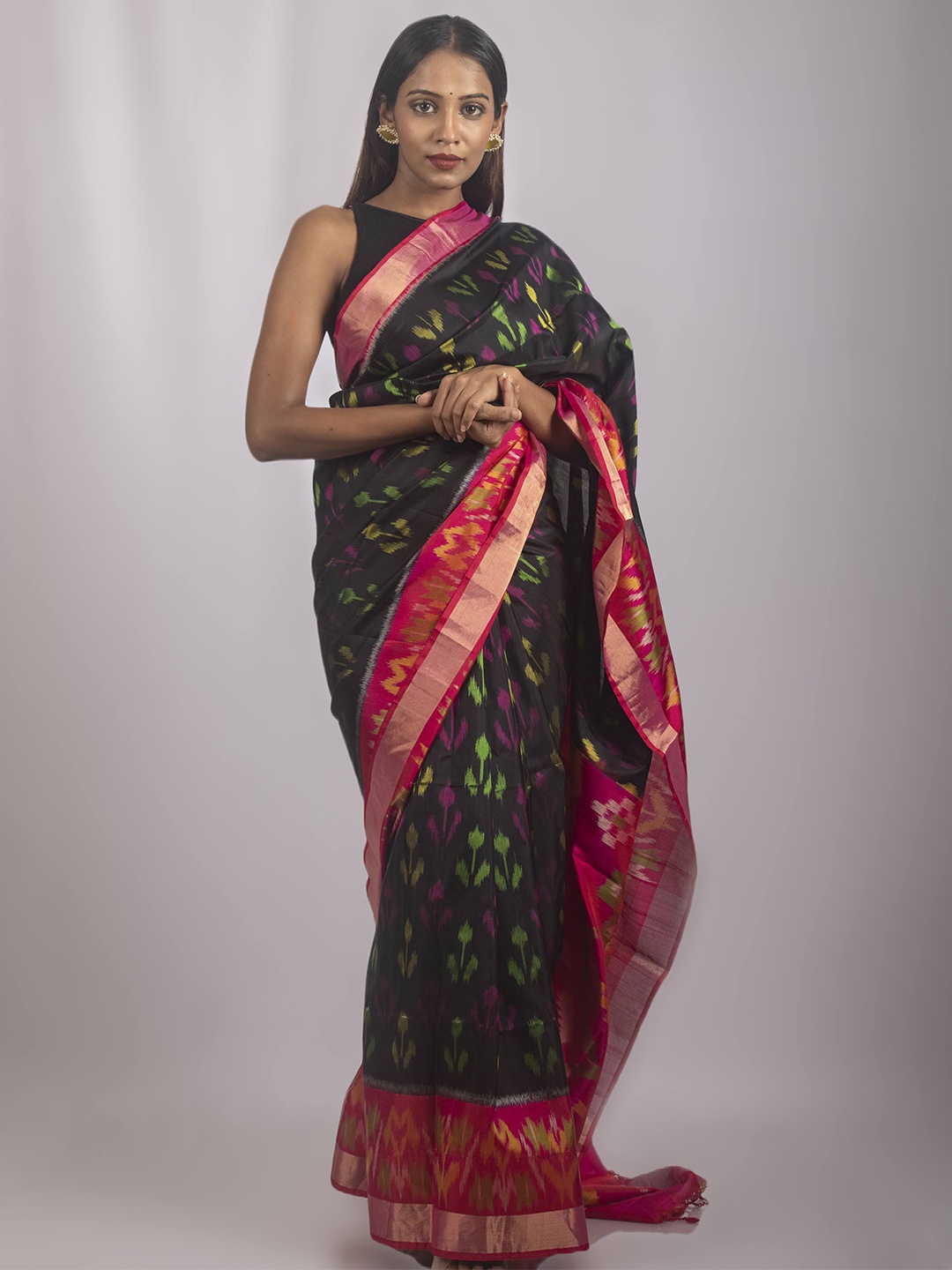 

Weave Owl Zari Satin Banarasi Saree, Green