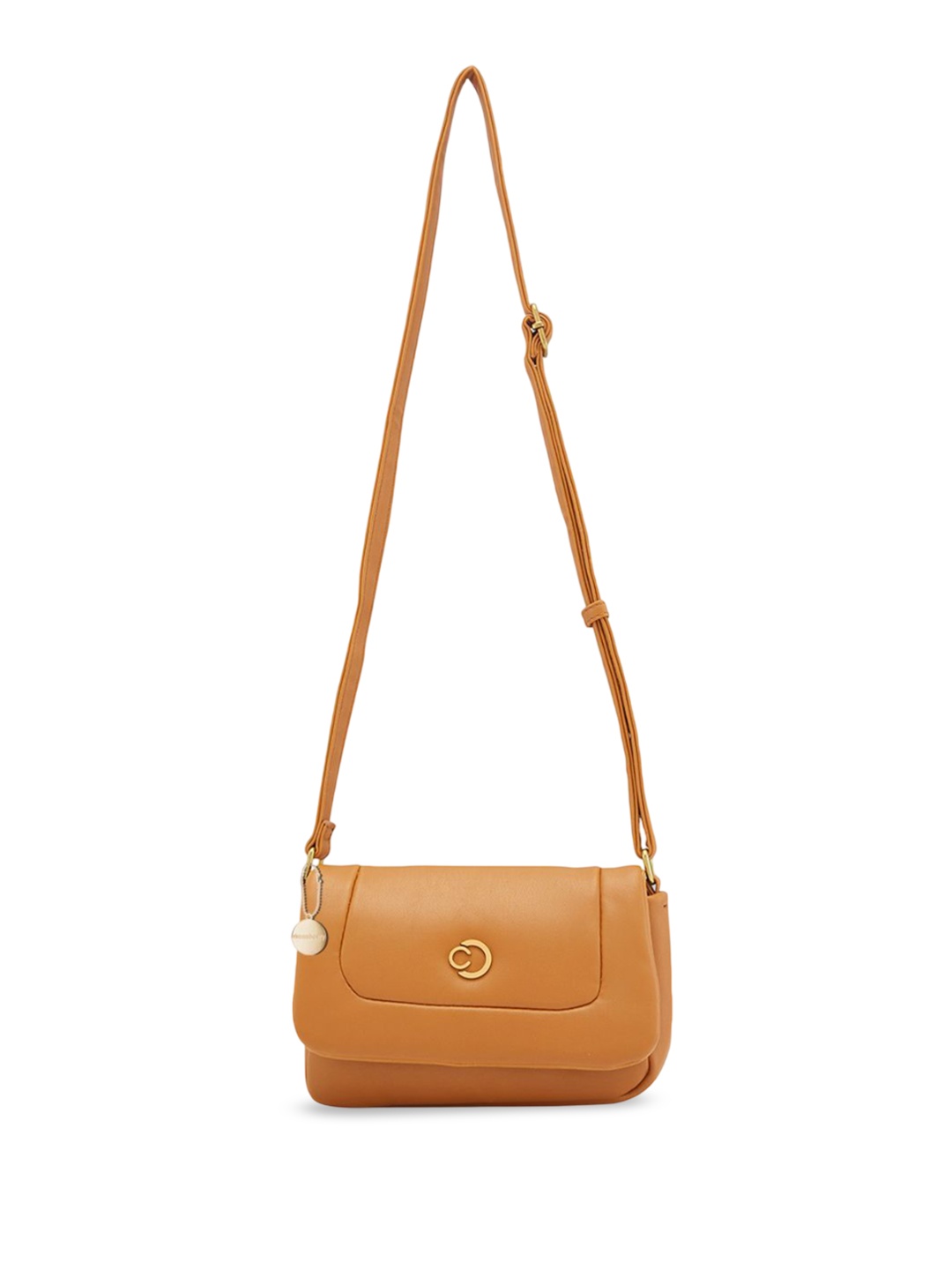 

DressBerry X CAPRESE Structured Sling Bag, Tan