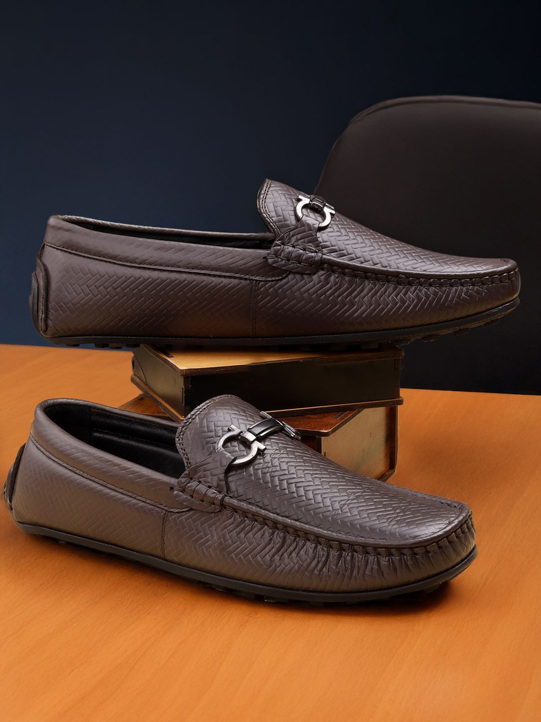 

The Roadster Lifestyle Co Men Leather Formal Loafers, Brown