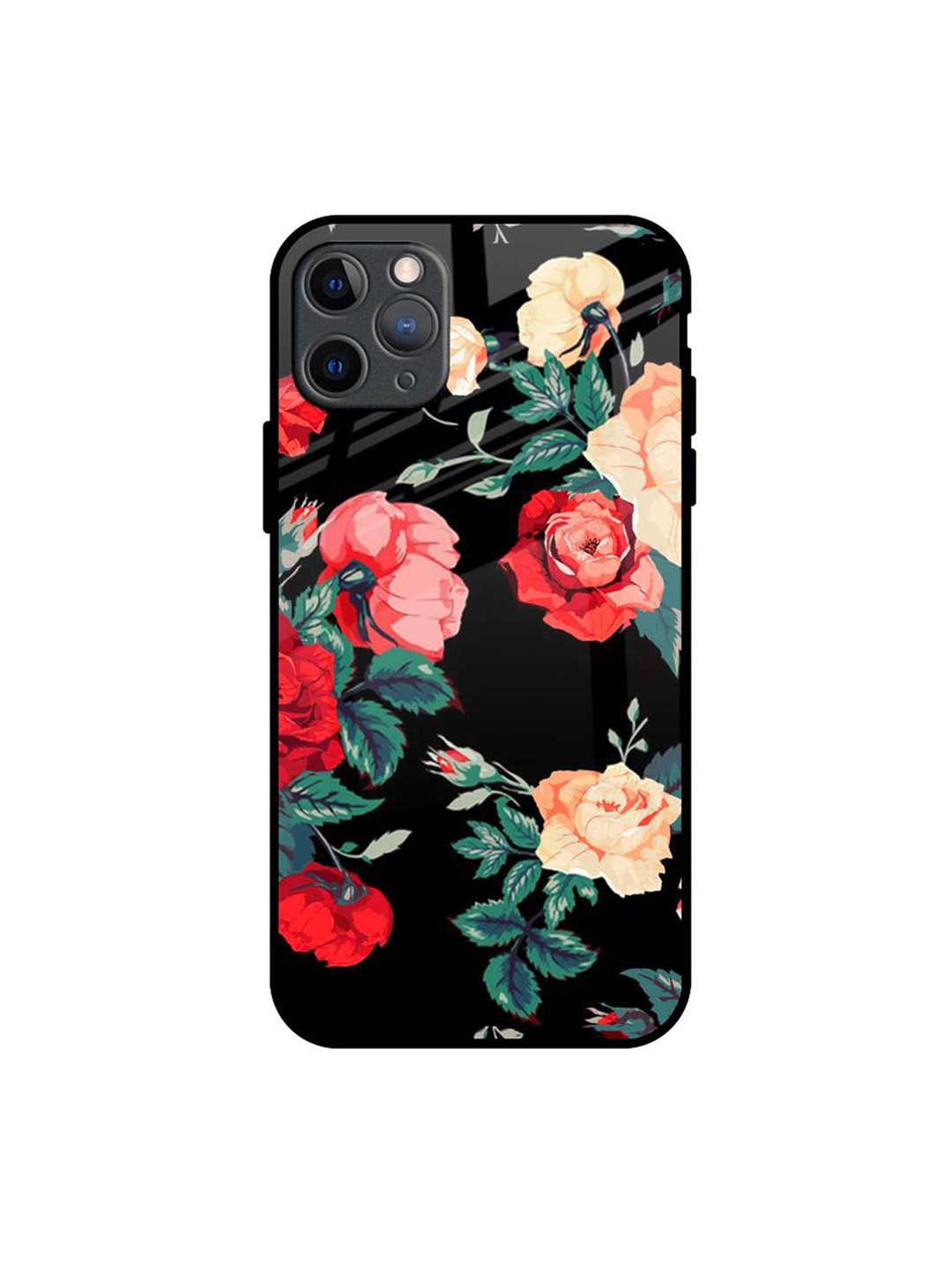 

QRIOH Floral Bunch Printed iPhone 11 Pro Max Back Case, Red