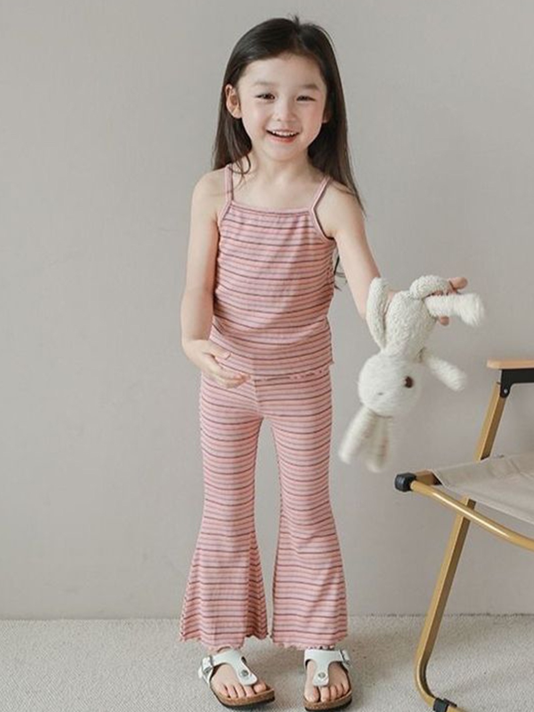 

LULU & SKY Girls Top with Trousers, Pink