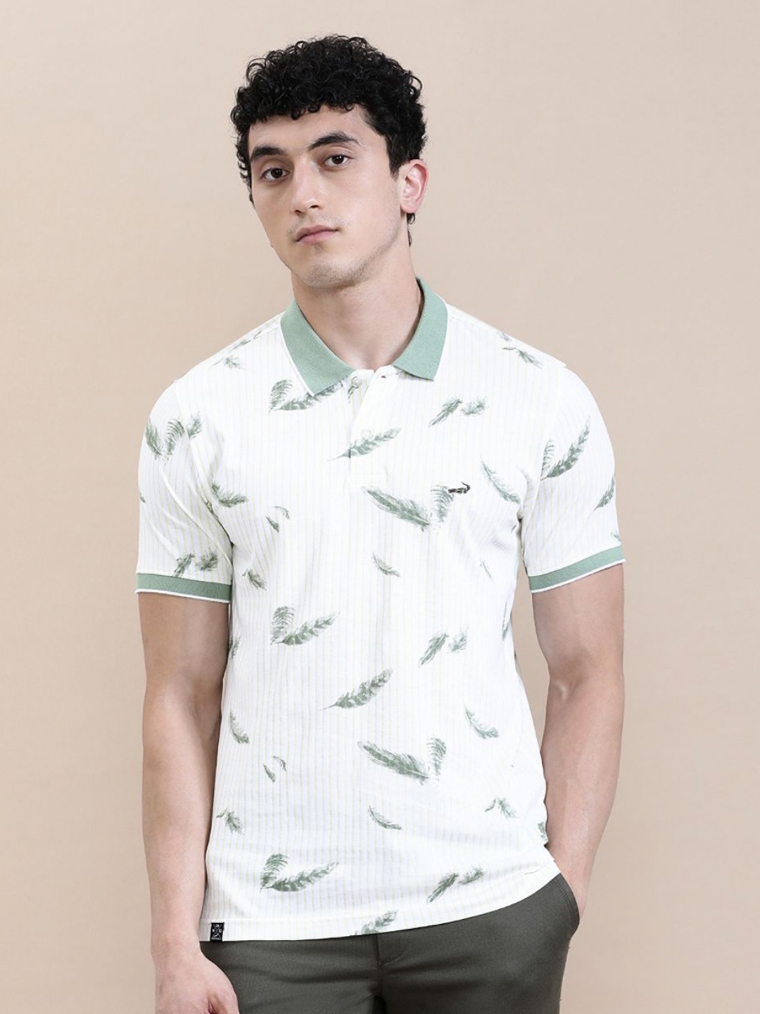 

Crocodile Men Slim Fit AOP T-Shirt, Green