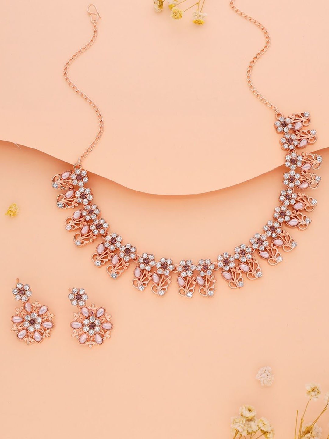 

Anouk Gold-Plated Artificial Stones Studded Nacklace With Earrings